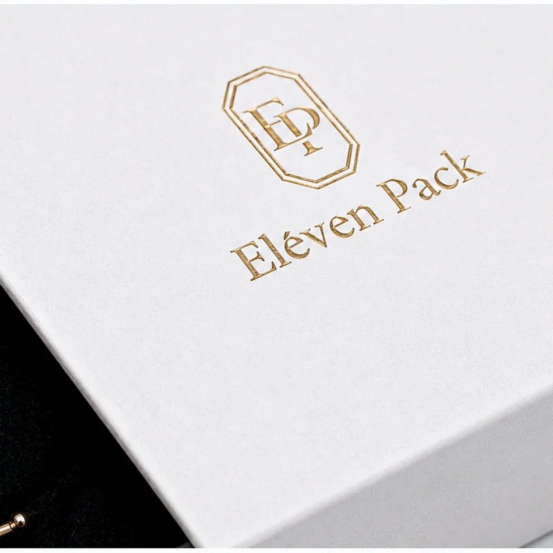 Custom White Lid and Base Cardboard Bracelet Box - logo detail