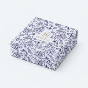 Custom Hand Painted Flip Top Cardboard Jewelry Box - closed product view