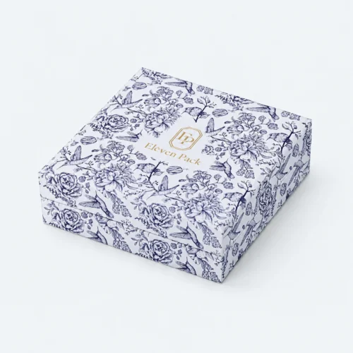 Custom Hand Painted Flip Top Cardboard Jewelry Box - closed product view