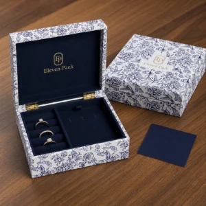 Custom Hand Painted Flip Top Cardboard Jewelry Box - coordinated packaging system scene