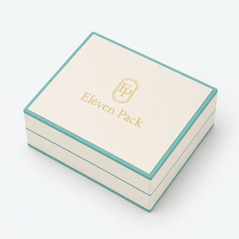 Custom Turquoise Suede-Texture Flip Top Earring Box - closed product view Custom Turquoise Suede-Texture Flip Top Earring Box - closed product view