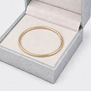 Custom Luxury Silver Textured Paper Flip Top Jewelry Box - bangle support detail