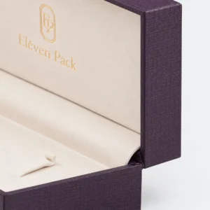 Custom Multicolor Paper Hinged Bracelet Box - paper logo finish detail Custom Multicolor Paper Hinged Bracelet Box - paper logo finish detail