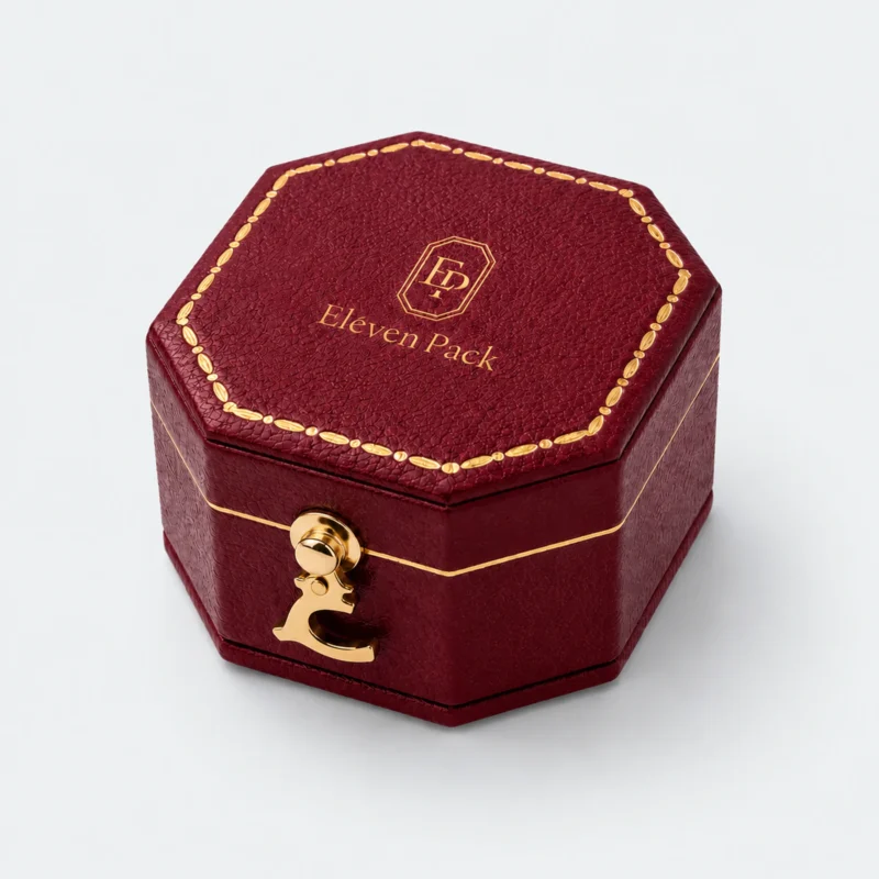 Custom Multicolor PU Leather Mini Ring Box - closed product view Custom Multicolor PU Leather Mini Ring Box - closed product view