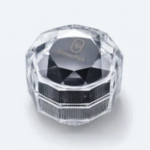 Clear Acrylic Luxury Ring Gift Box - closed product view - GB-BM-01-P1 Clear Acrylic Luxury Ring Gift Box - closed product view - GB-BM-01-P1
