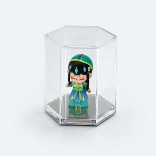 Clear Acrylic Hexagon Dustproof Jewelry Display Box - open product view - GB-BM-01-P3