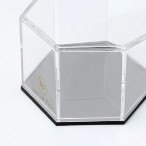 Clear Acrylic Hexagon Dustproof Jewelry Display Box - material or structure detail - GB-BM-01-P3 Clear Acrylic Hexagon Dustproof Jewelry Display Box - material or structure detail - GB-BM-01-P3