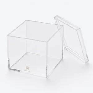 Clear Acrylic Square Gift Box - open product view - GB-BM-01-P4