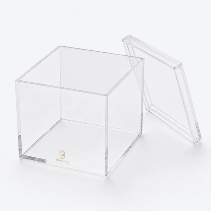Clear Acrylic Square Gift Box - open product view - GB-BM-01-P4