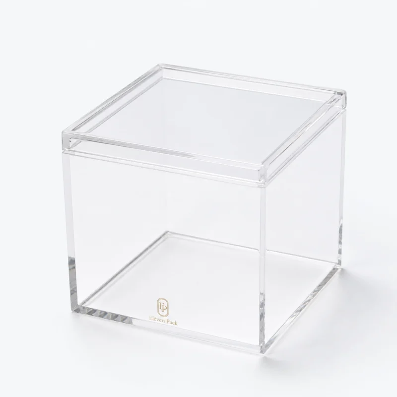Clear Acrylic Square Gift Box - closed product view - GB-BM-01-P4