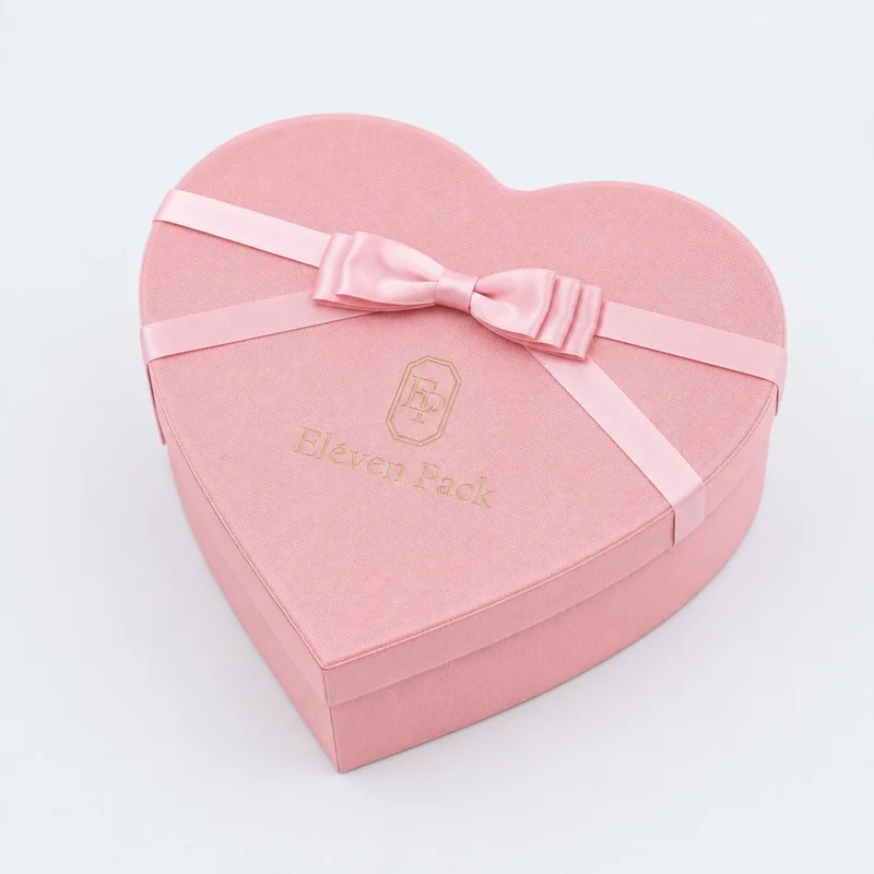Red Paper Heart-Shaped Chocolate Gift Box - closed product view - GB-BM-02-P1