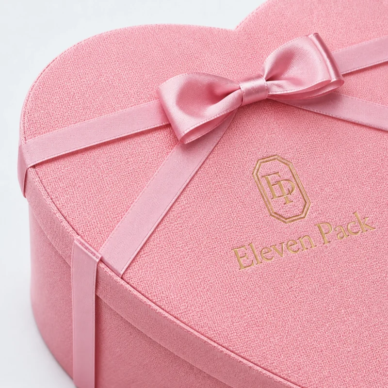 Red Paper Heart-Shaped Chocolate Gift Box - material or structure detail - GB-BM-02-P1