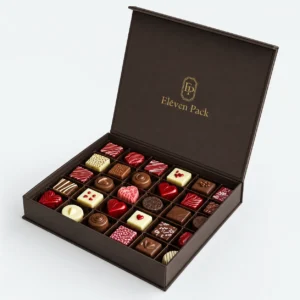 Colorful Paper Square Chocolate Gift Box - open product view - GB-BM-02-P14