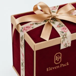 Specialty Paper Square Ribbon Bow Gift Box - closed product view - GB-BM-02-P15