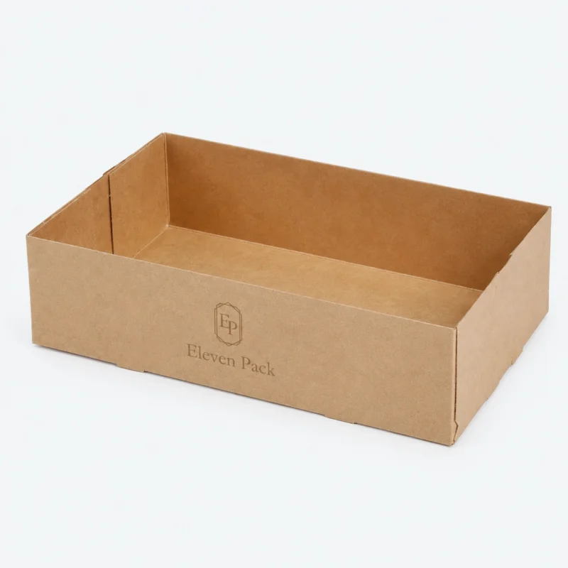 Wood Tone Paper Food Packaging Box - open product view - GB-BM-02-P18