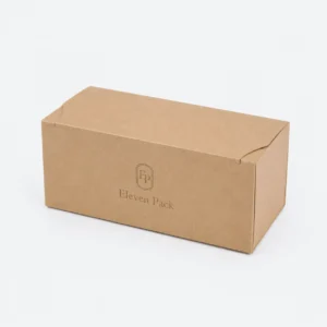 Wood Tone Paper Food Packaging Box - closed product view - GB-BM-02-P18