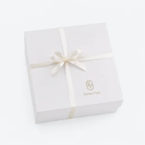 Art Paper Ribbon Bow Wedding Dress Storage Box - closed product view - GB-BM-02-P19