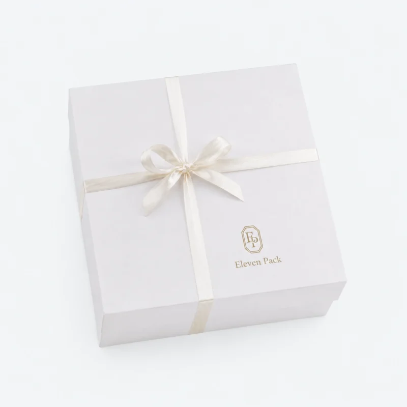 Art Paper Ribbon Bow Wedding Dress Storage Box - closed product view - GB-BM-02-P19