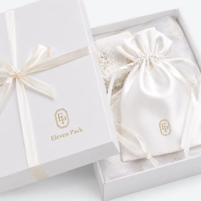 Art Paper Ribbon Bow Wedding Dress Storage Box - material or structure detail - GB-BM-02-P19
