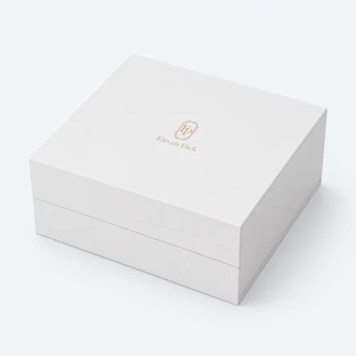 White Paper Magnetic Closure Flip-Top Retail Wine Gift Box - closed product view - GB-BM-02-P2