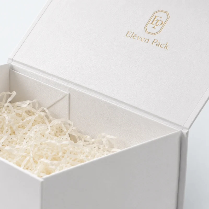 White Paper Magnetic Closure Flip-Top Retail Wine Gift Box - material or structure detail - GB-BM-02-P2 White Paper Magnetic Closure Flip-Top Retail Wine Gift Box - material or structure detail - GB-BM-02-P2