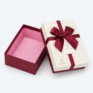 Red Paper Separate Lid-And-Base Gift Box - open product view - GB-BM-02-P20