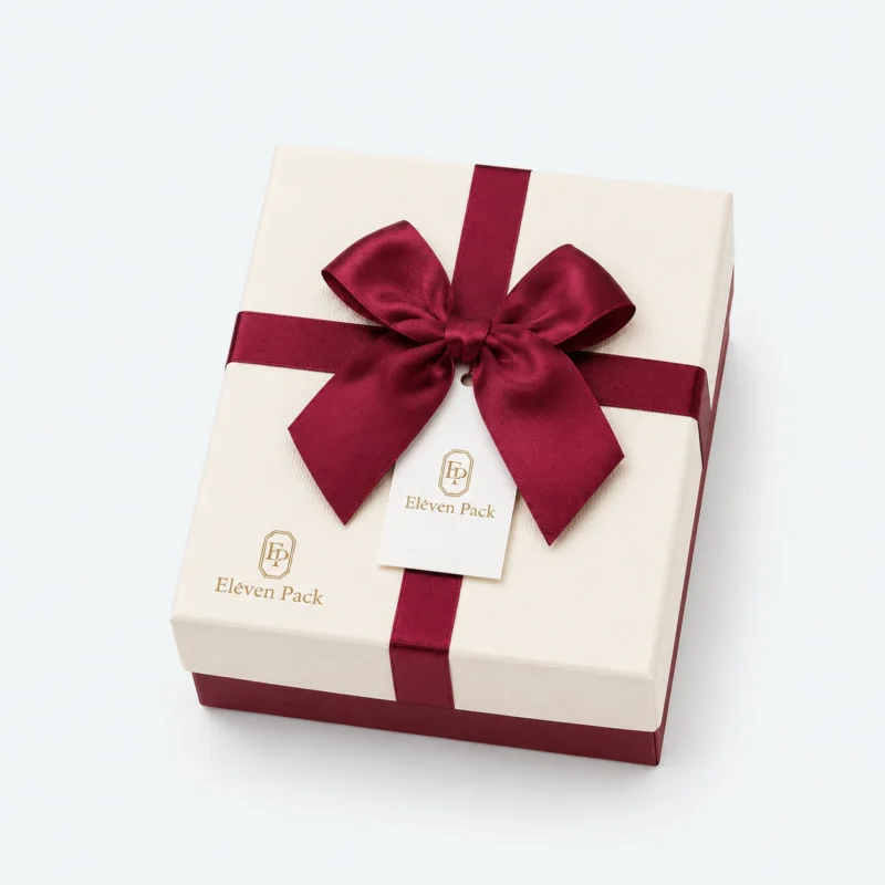 Red Paper Separate Lid-And-Base Gift Box - closed product view - GB-BM-02-P20