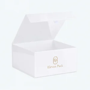 Pure White Paper Magnetic Flip-Top Gift Box - open product view - GB-BM-02-P24 Pure White Paper Magnetic Flip-Top Gift Box - open product view - GB-BM-02-P24