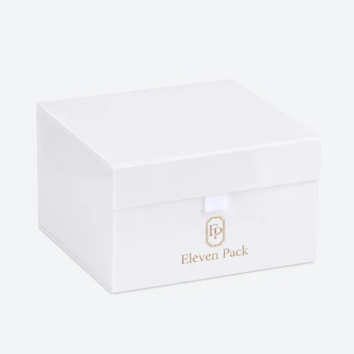 Pure White Paper Magnetic Flip-Top Gift Box - closed product view - GB-BM-02-P24