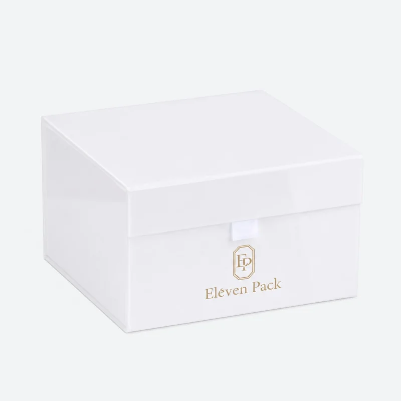Pure White Paper Magnetic Flip-Top Gift Box - closed product view - GB-BM-02-P24 Pure White Paper Magnetic Flip-Top Gift Box - closed product view - GB-BM-02-P24