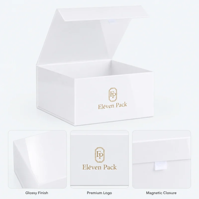 Pure White Paper Magnetic Flip-Top Gift Box - material or structure detail - GB-BM-02-P24 Pure White Paper Magnetic Flip-Top Gift Box - material or structure detail - GB-BM-02-P24