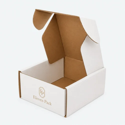 White Cardboard Gift Box - closed product view - GB-BM-02-P27 White Cardboard Gift Box - closed product view - GB-BM-02-P27