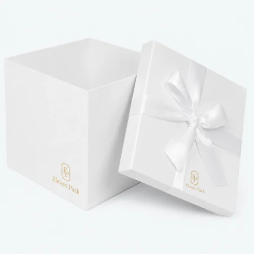 White Large White With Lid Cardboard Gift Box - open product view - GB-BM-02-P28
