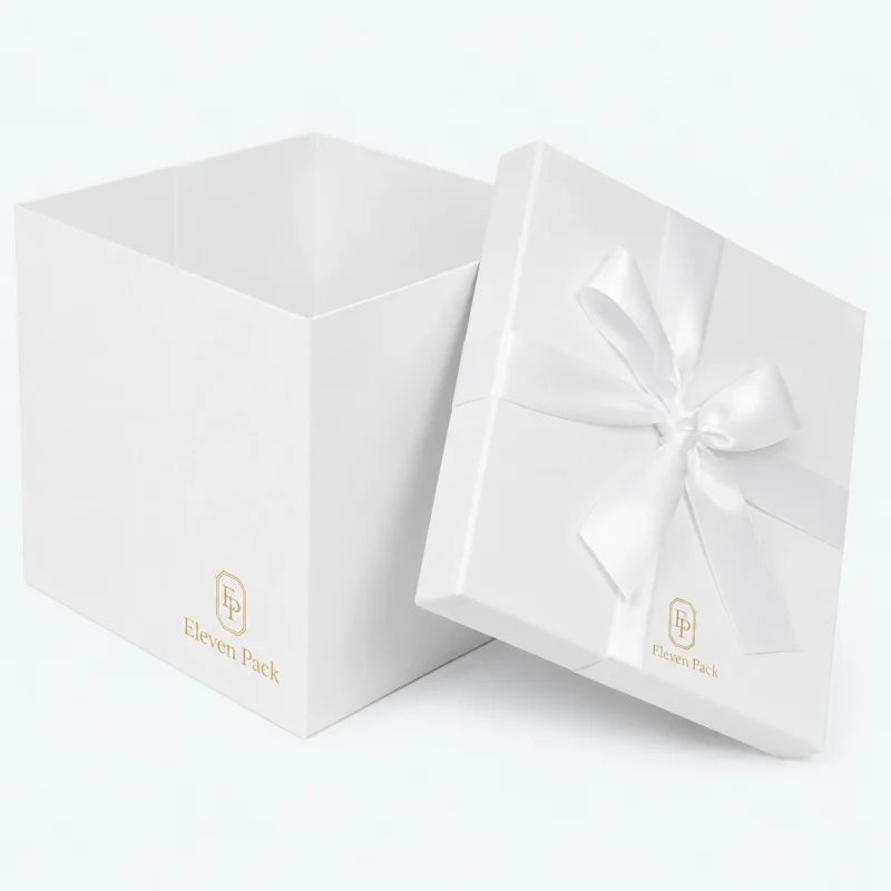 White Large White With Lid Cardboard Gift Box - open product view - GB-BM-02-P28 White Large White With Lid Cardboard Gift Box - open product view - GB-BM-02-P28