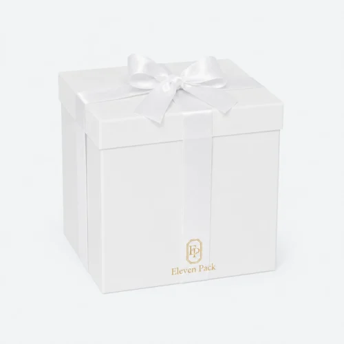 White Large White With Lid Cardboard Gift Box - closed product view - GB-BM-02-P28
