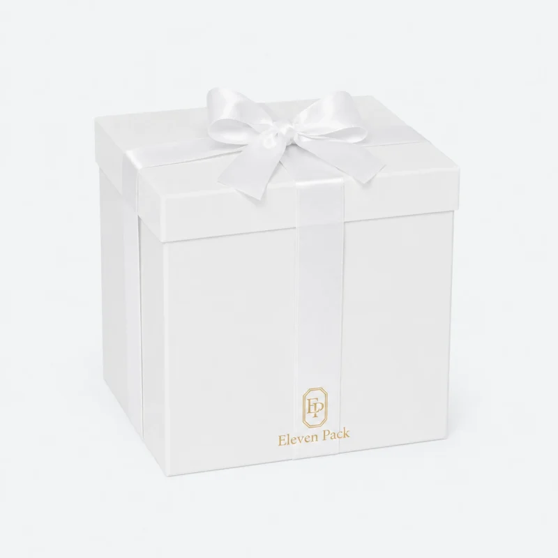 White Large White With Lid Cardboard Gift Box - closed product view - GB-BM-02-P28 White Large White With Lid Cardboard Gift Box - closed product view - GB-BM-02-P28