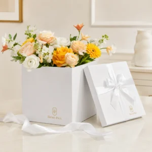 White Large White With Lid Cardboard Gift Box - lifestyle usage scene - GB-BM-02-P28 White Large White With Lid Cardboard Gift Box - lifestyle usage scene - GB-BM-02-P28