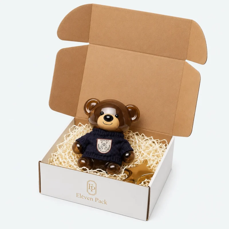 White Cardboard Matte Gift Box - open product view - GB-BM-02-P29