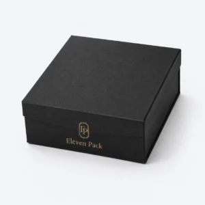 Black Paper Magnetic Closure Flip-Top Retail Wine Gift Box - closed product view - GB-BM-02-P3 Black Paper Magnetic Closure Flip-Top Retail Wine Gift Box - closed product view - GB-BM-02-P3