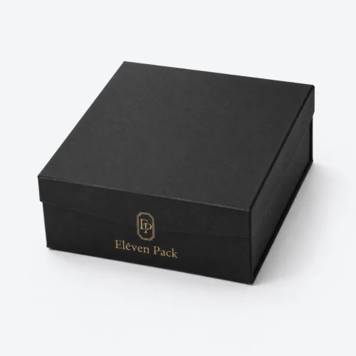 Black Paper Magnetic Closure Flip-Top Retail Wine Gift Box - closed product view - GB-BM-02-P3