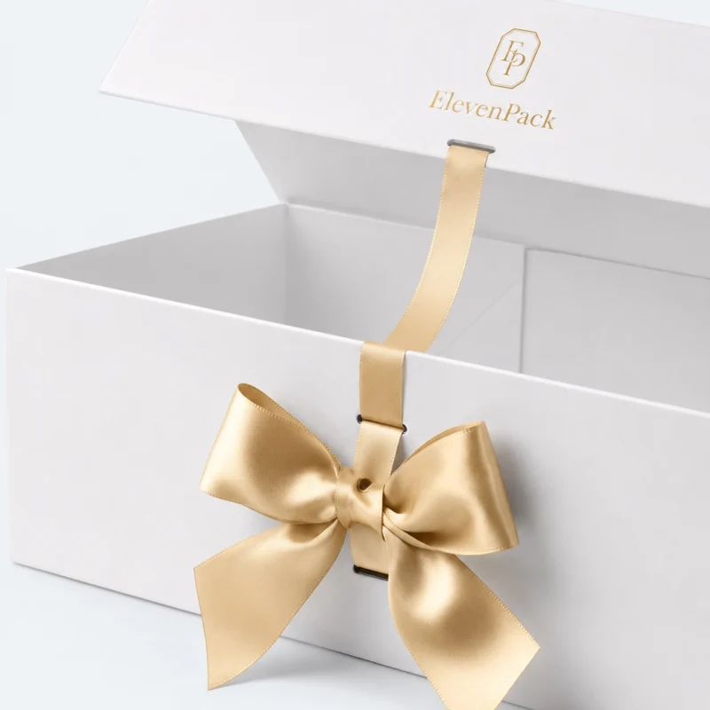 White Ribbon Bow Cardboard Gift Box - material or structure detail - GB-BM-02-P30 White Ribbon Bow Cardboard Gift Box - material or structure detail - GB-BM-02-P30