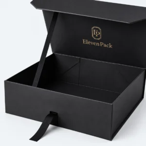 Black Ribbon Bow Cardboard Gift Box - material or structure detail - GB-BM-02-P31