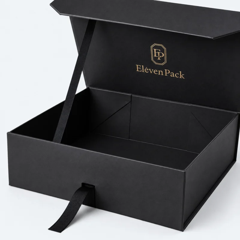 Black Ribbon Bow Cardboard Gift Box - material or structure detail - GB-BM-02-P31