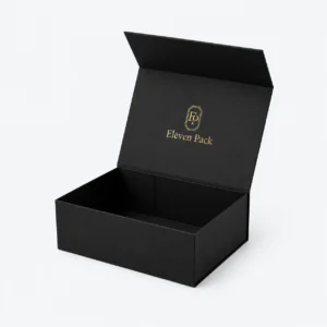 Black Matte Cardboard Gift Box - open product view - GB-BM-02-P33