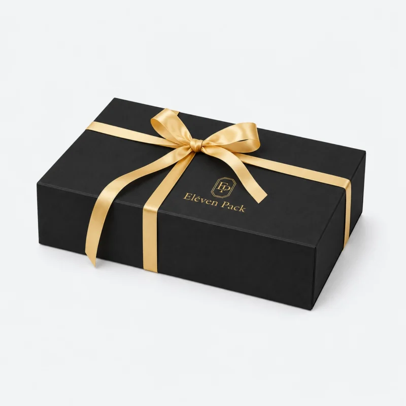 Black Matte Cardboard Gift Box - closed product view - GB-BM-02-P33