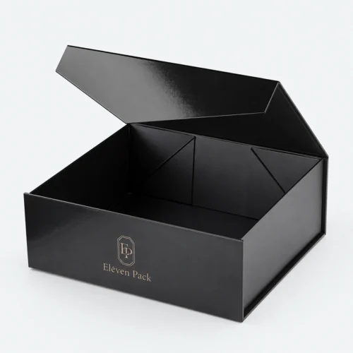 Black Cardboard Gift Box - open product view - GB-BM-02-P34 Black Cardboard Gift Box - open product view - GB-BM-02-P34