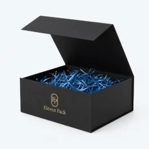 Black Magnetic Closure Foldable Large Cardboard Gift Box - open product view - GB-BM-02-P35