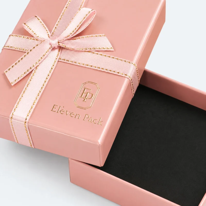 Multicolor Lid and Base Small Ribbon Bow Cardboard Gift Box - material or structure detail - GB-BM-02-P38