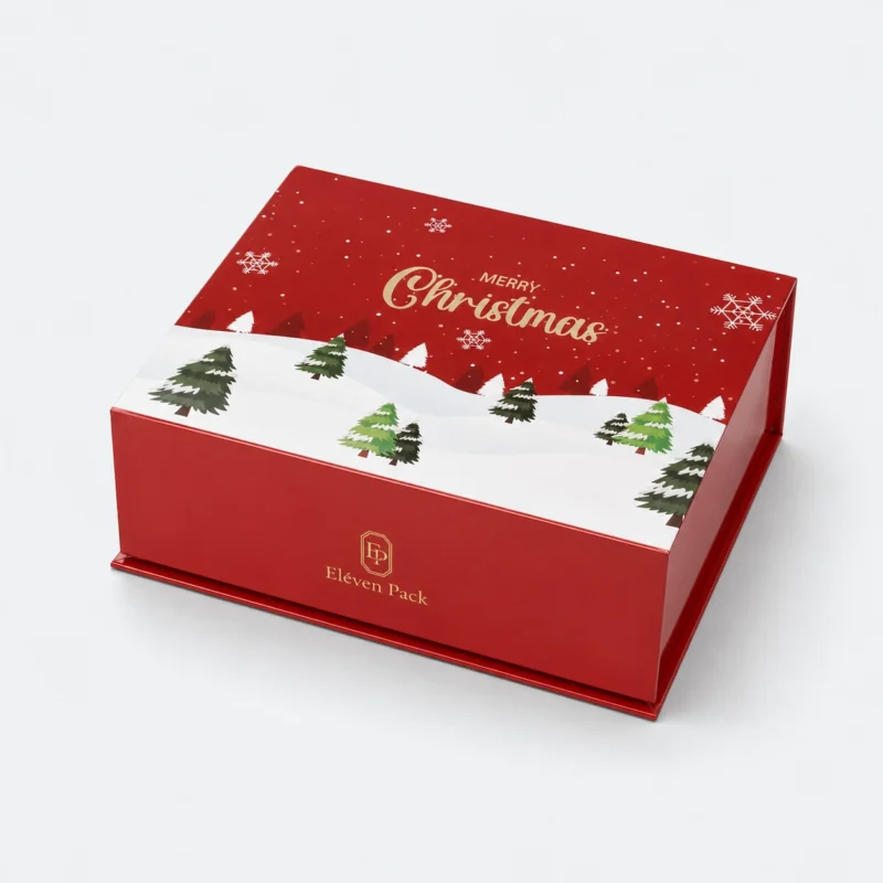 Paper Holiday Christmas Gift Box - closed product view - GB-BM-02-P4 Paper Holiday Christmas Gift Box - closed product view - GB-BM-02-P4
