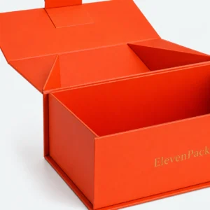 Orange Paper Foldable Flip-Top Gift Box - material or structure detail - GB-BM-02-P43 Orange Paper Foldable Flip-Top Gift Box - material or structure detail - GB-BM-02-P43
